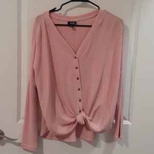 a.n.a tie front long sleeve shirt